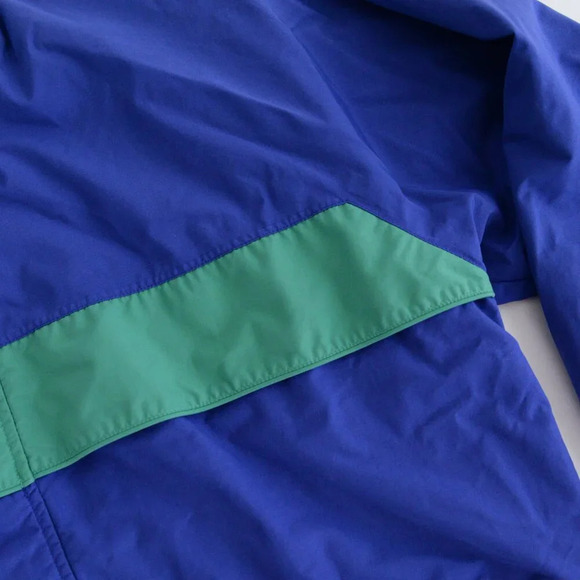Vintage 90S Tourney Blue  And Green Lightweight Nautical Zip Up Nylon Jacket L - Picture 9 of 11